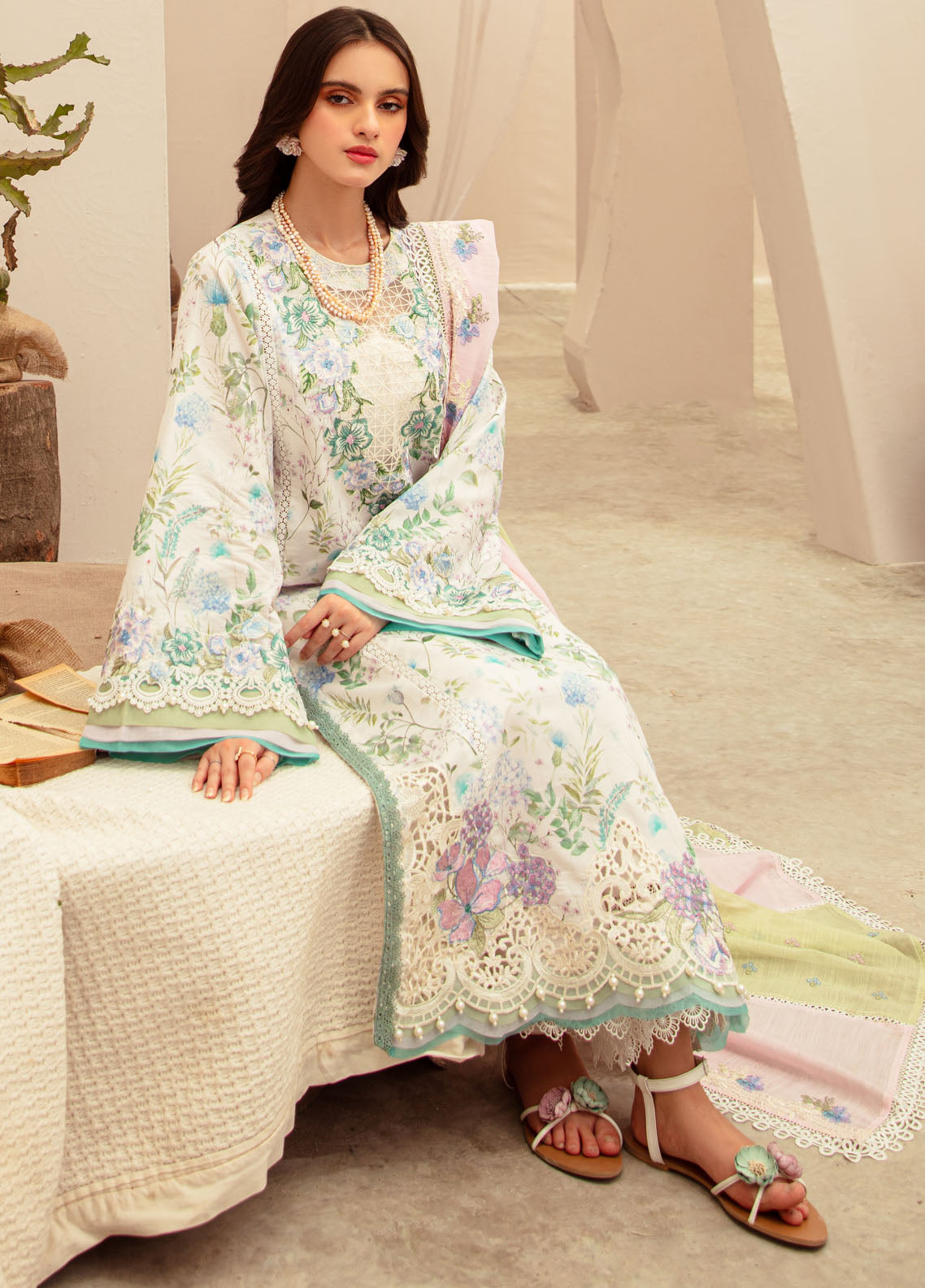 Alif Affordable by Ajr Couture Unstitched Lawn Collection 2024 AFL-01 Gleam
