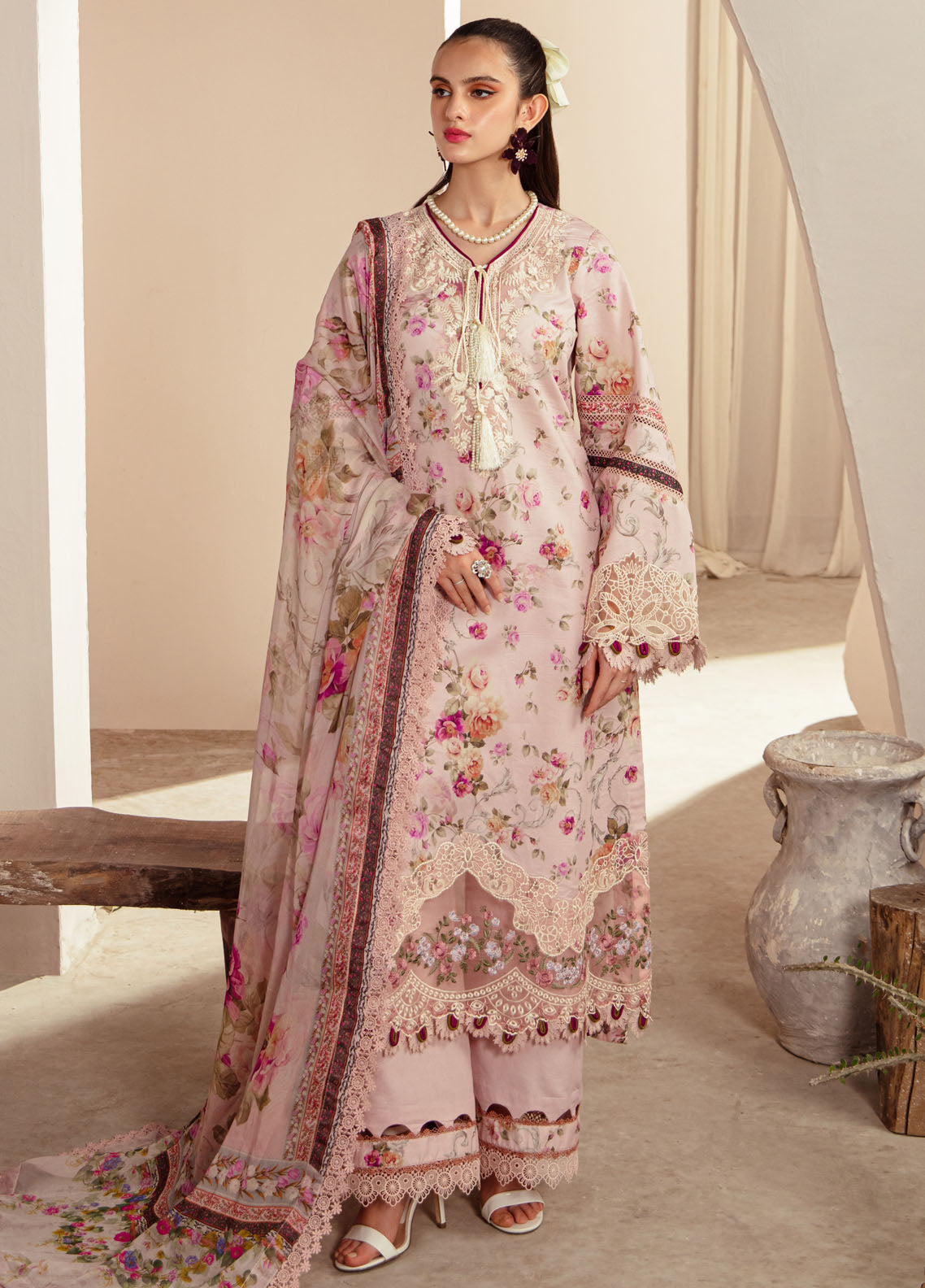 Alif Affordable by Ajr Couture Unstitched Lawn Collection 2024 AFL-03 Rosella