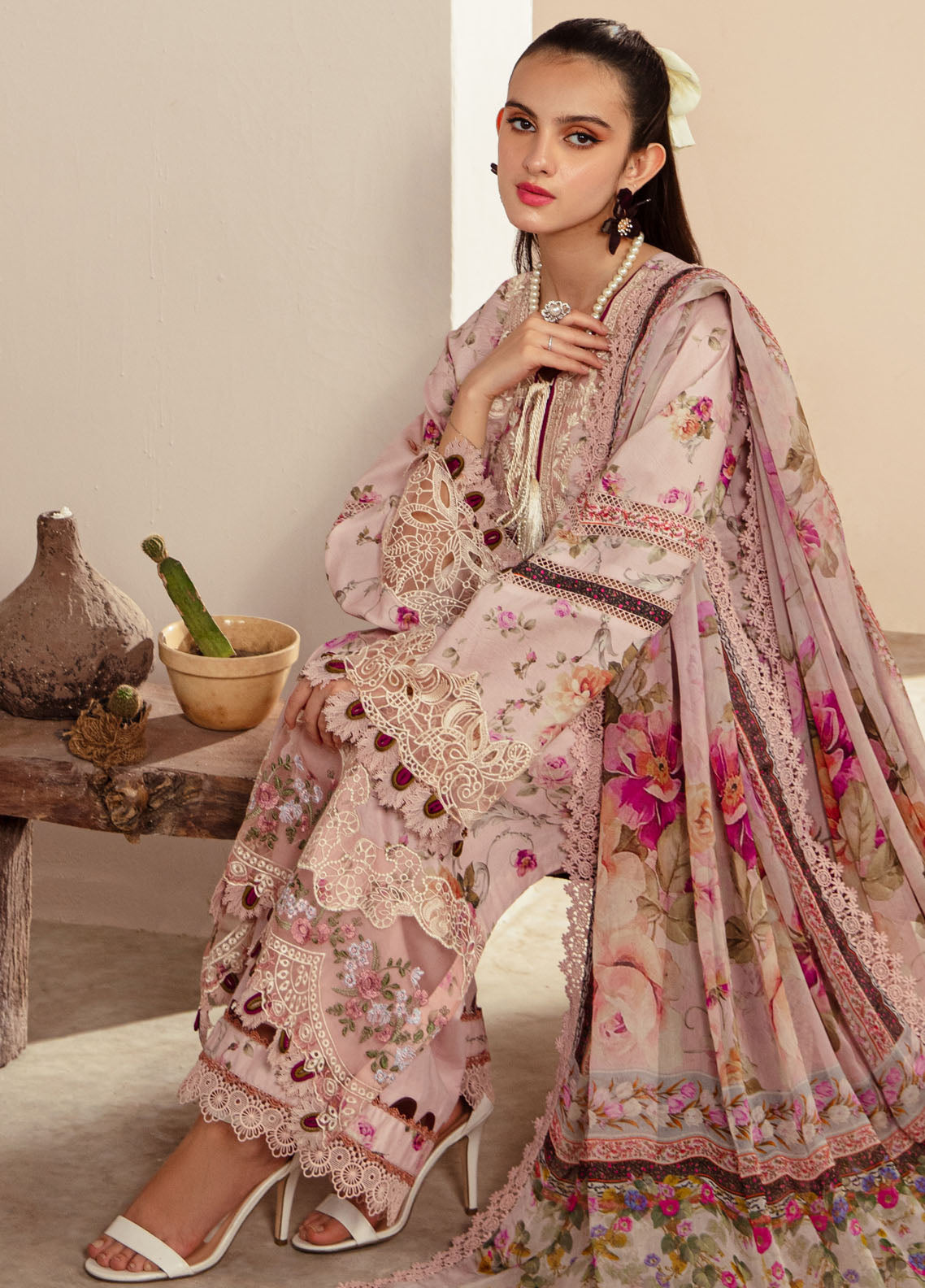 Alif Affordable by Ajr Couture Unstitched Lawn Collection 2024 AFL-03 Rosella