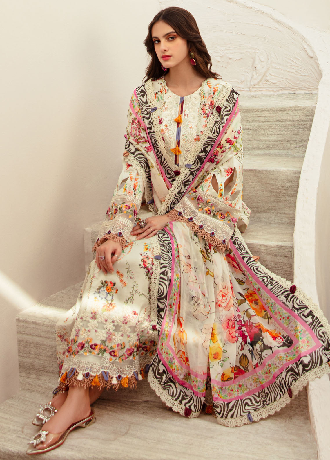 Alif Affordable by Ajr Couture Unstitched Lawn Collection 2024 AFL-04 Gardian