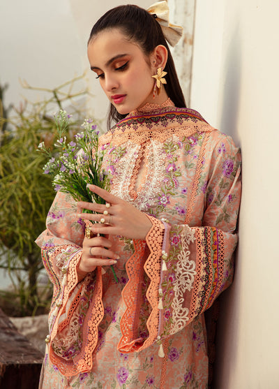 Alif Affordable by Ajr Couture Unstitched Lawn Collection 2024 AFL-07 Coral Blush