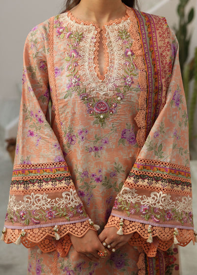 Alif Affordable by Ajr Couture Unstitched Lawn Collection 2024 AFL-07 Coral Blush