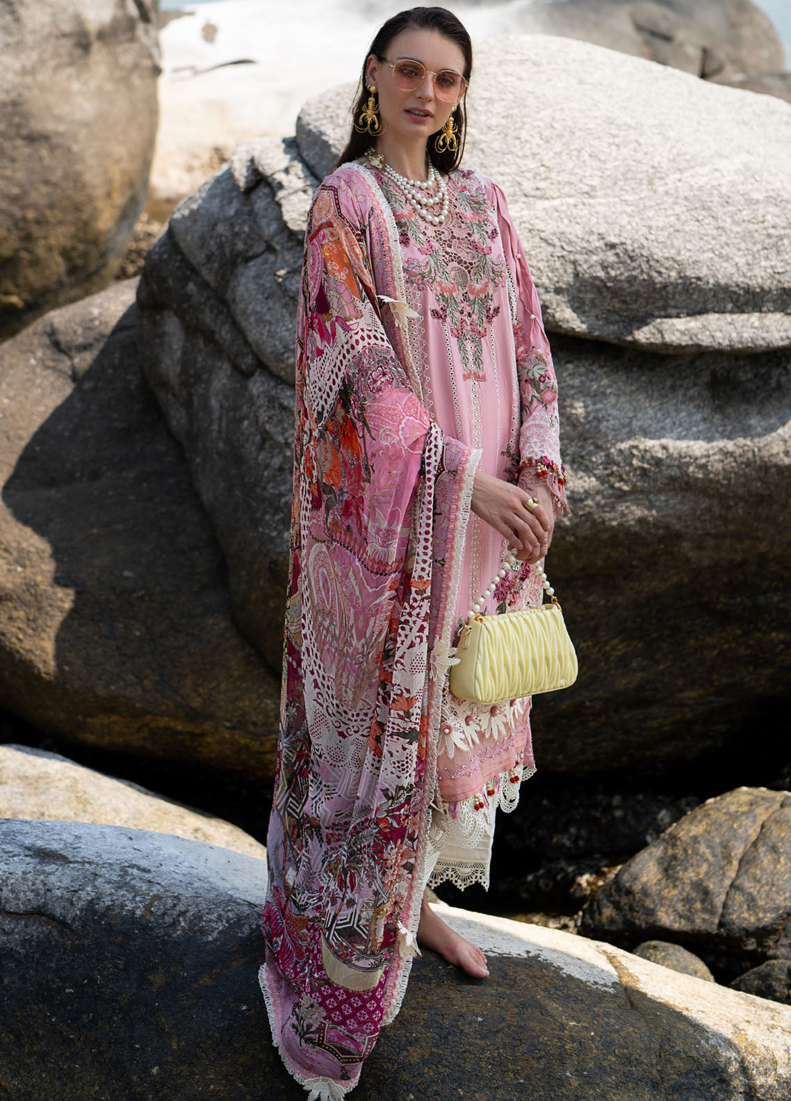 Alif by AJR Couture Signature Luxury Lawn 2024 ASL-04 Rosy