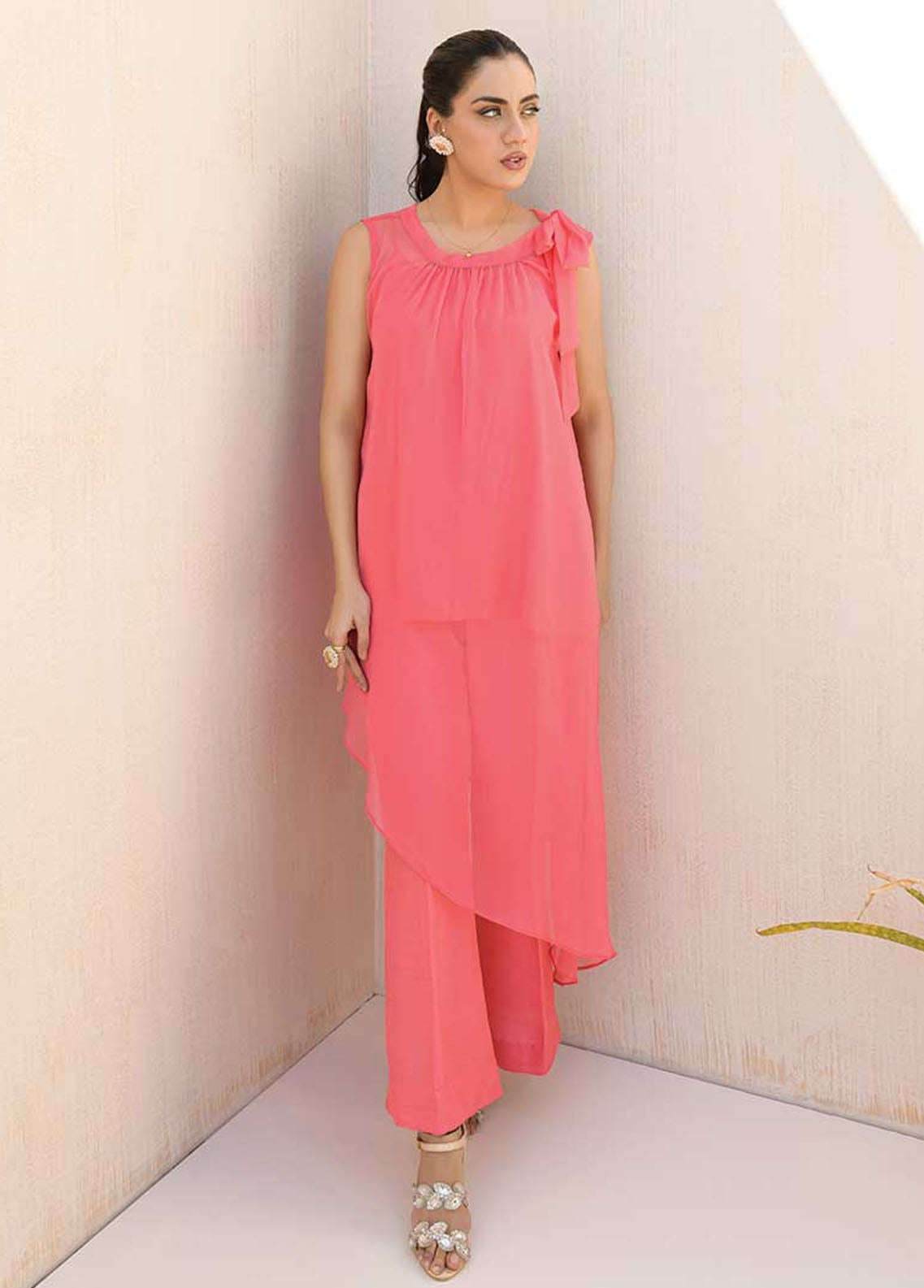 Jooray Kapray Pret Chiffon 2 Piece Suit JK23A Bubble Gum Pink