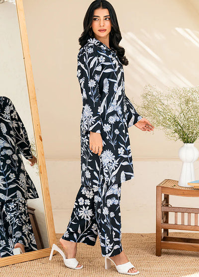 Amal Pret Printed Lawn 2 Piece Suit Black Pearl