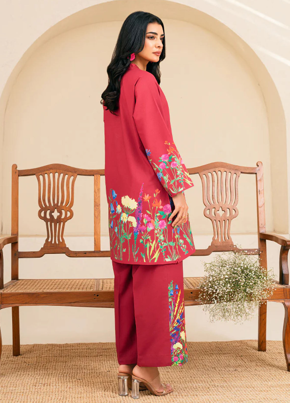 Amal Pret Printed Lawn 2 Piece Suit Ruby