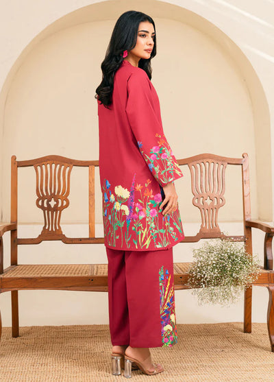 Amal Pret Printed Lawn 2 Piece Suit Ruby