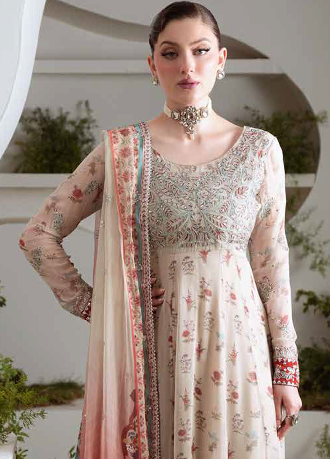 Amaya by Nureh Embroidered Chiffon Suits Unstitched 3 Piece NU25CL AM-21