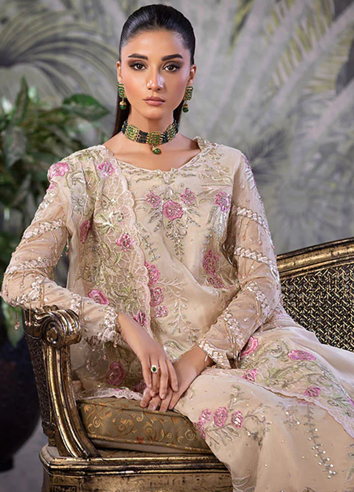 Amber Imran Pret Embroidered Net 3 Piece Suit Amber grow