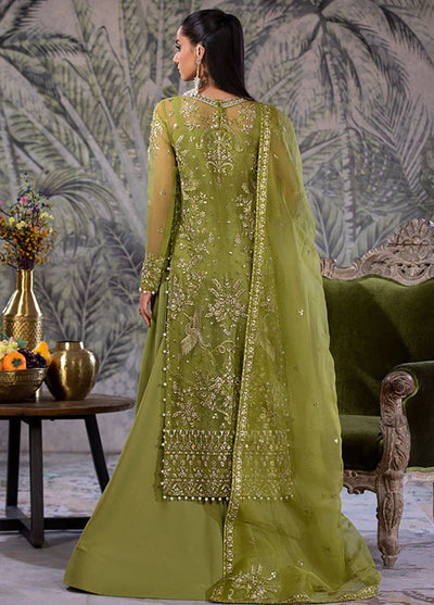 Amber Imran Pret Embroidered Organza 4 Piece Suit Olive garce