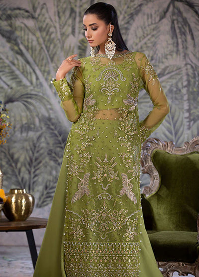 Amber Imran Pret Embroidered Organza 4 Piece Suit Olive garce