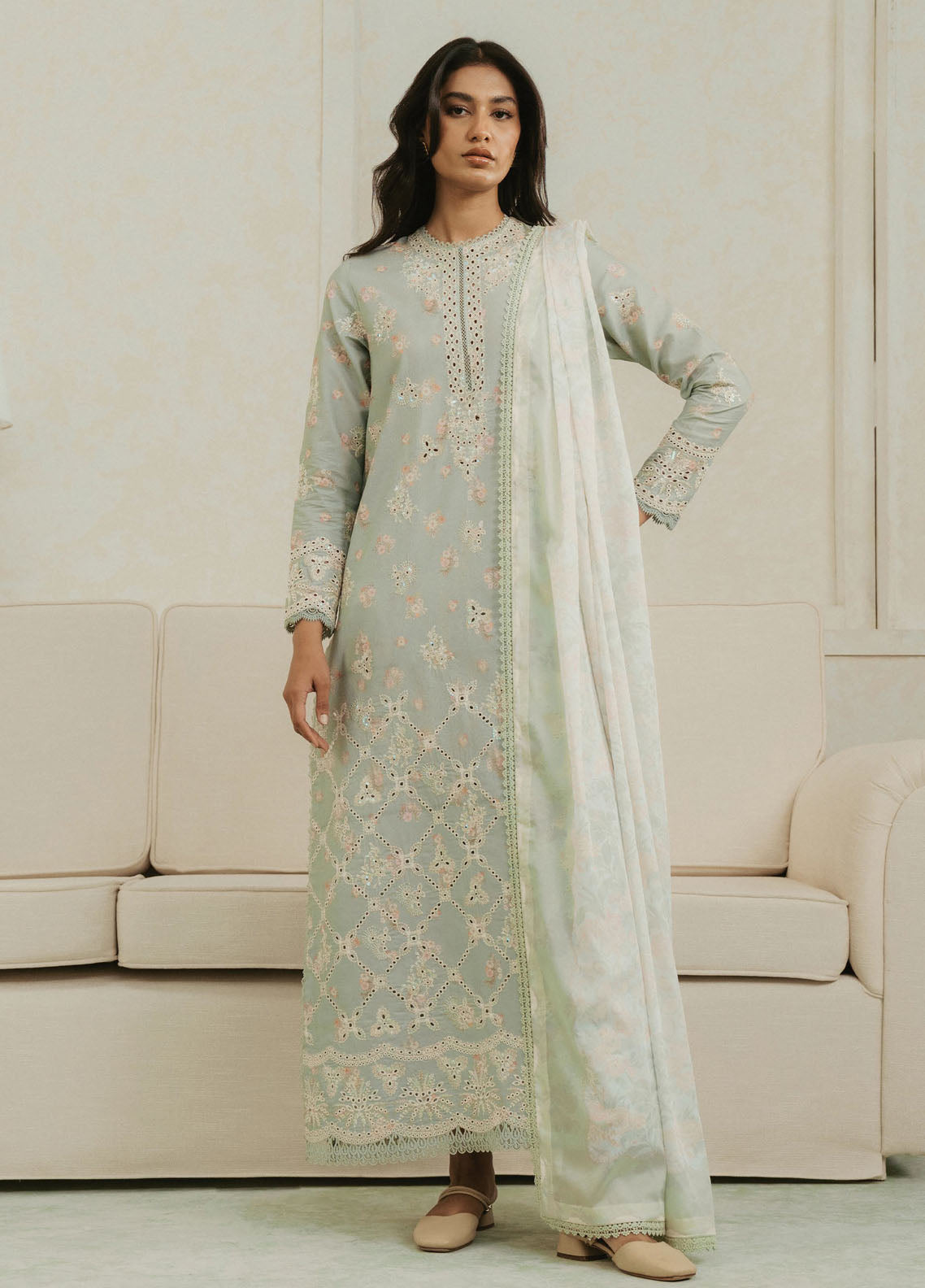 Amore by Ayzel Embroidered Lawn Suit Unstitched 3 Piece AAF25AS D-02 Bliss