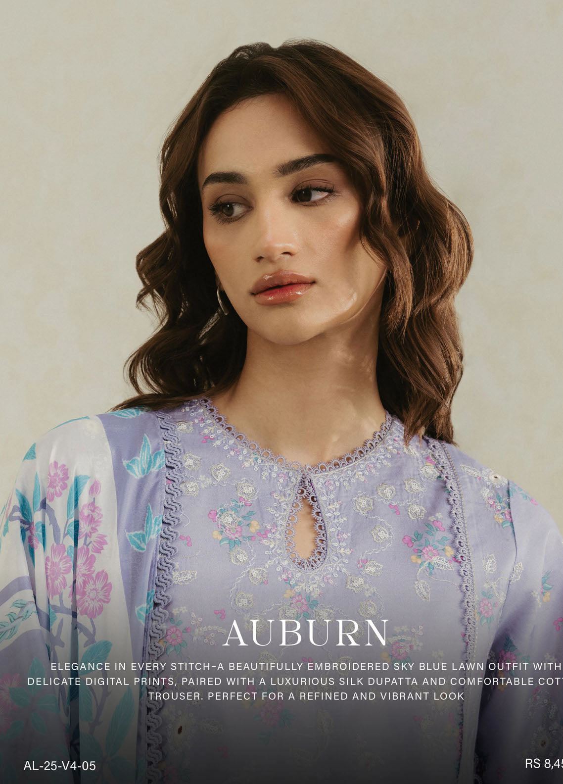 Amore by Ayzel Embroidered Lawn Suit Unstitched 3 Piece AAF25AS D-05 Auburn