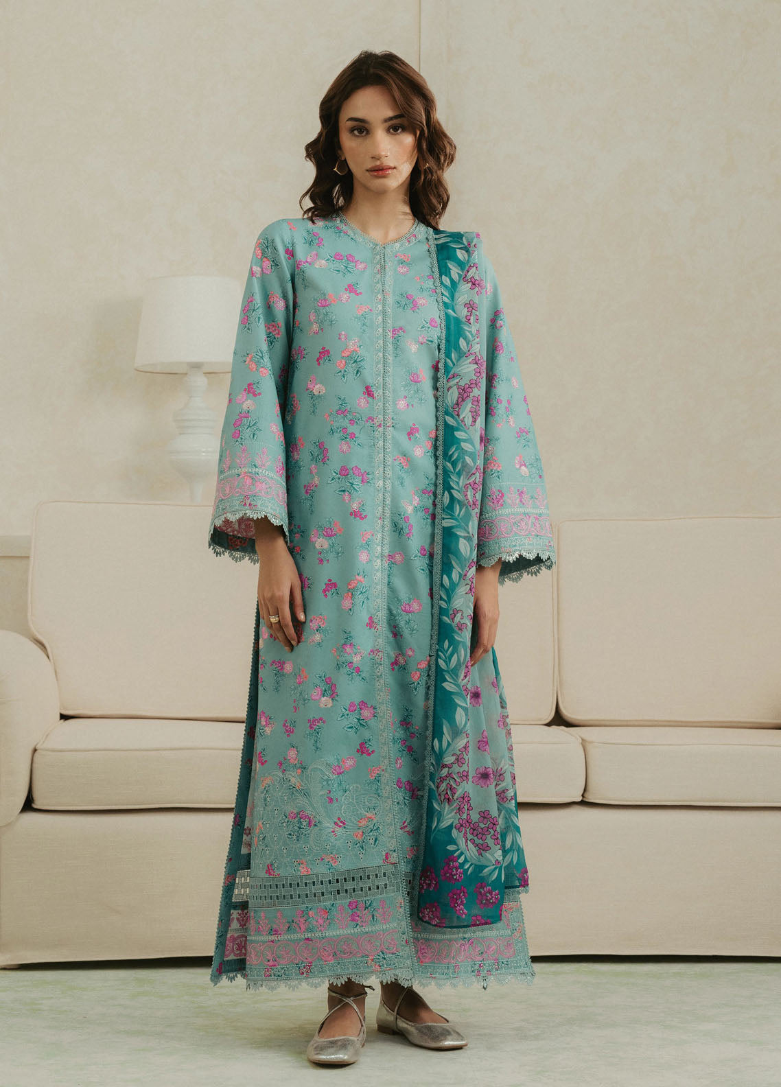 Amore by Ayzel Embroidered Lawn Suit Unstitched 3 Piece AAF25AS D-07 Gleam