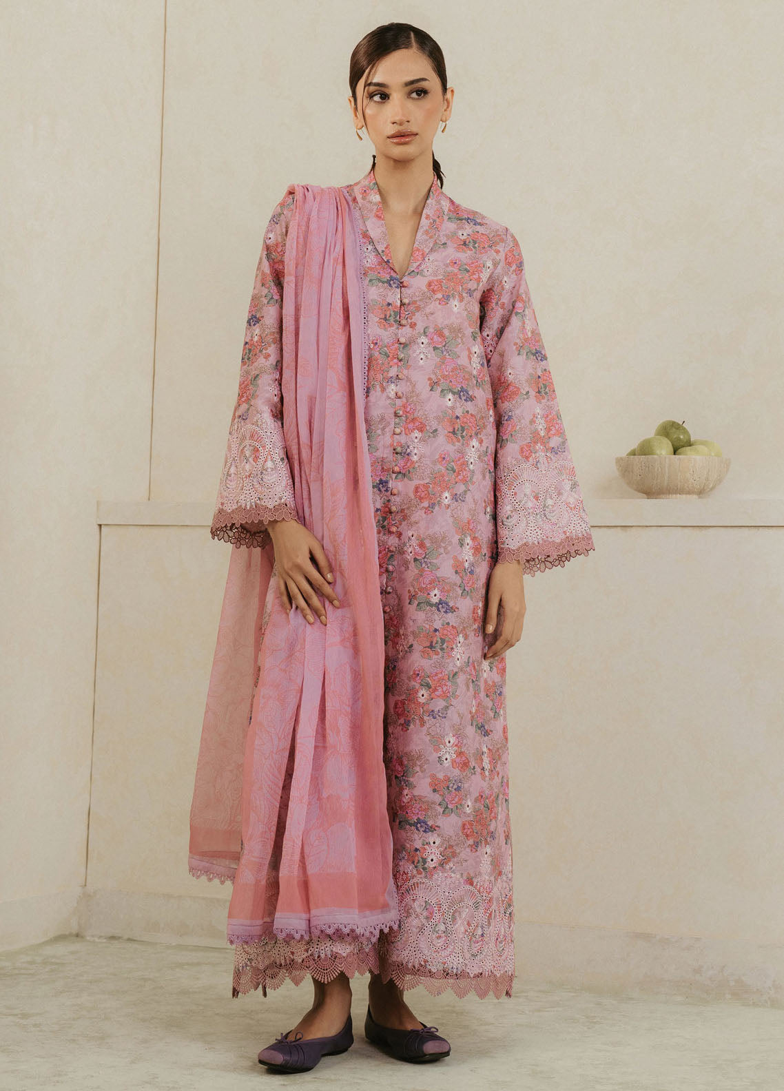 Amore by Ayzel Embroidered Lawn Suit Unstitched 3 Piece AAF25AS D-08 Rose