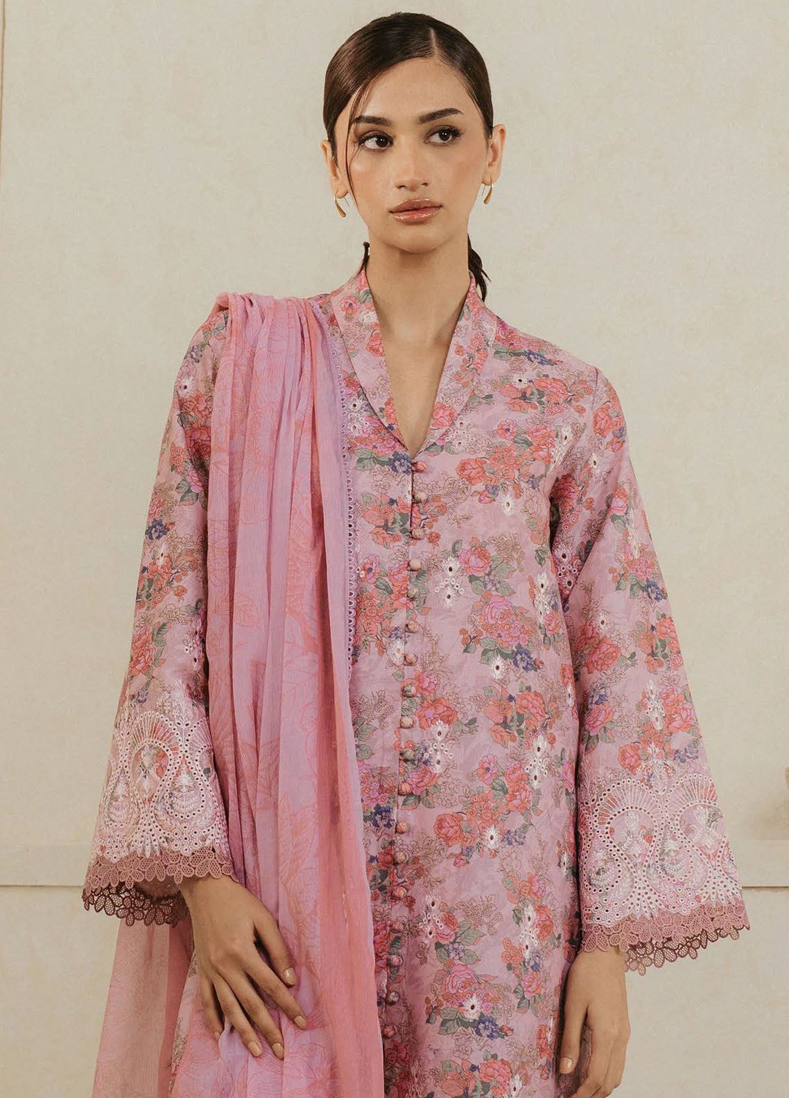 Amore by Ayzel Embroidered Lawn Suit Unstitched 3 Piece AAF25AS D-08 Rose