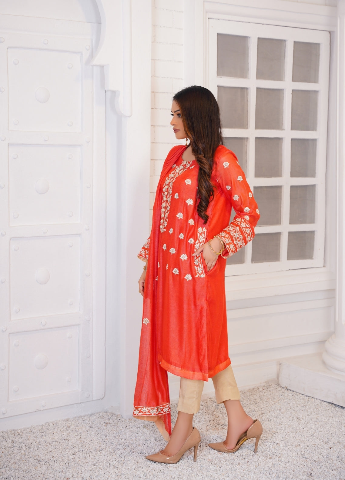 Anayra Amal Pret Embroidered Khaadi Net 3 Piece Suit Gulshan