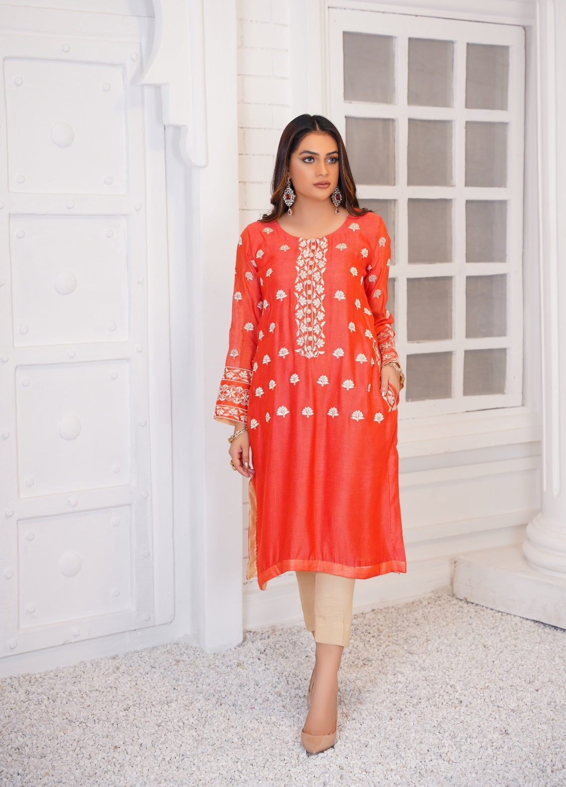 Anayra Amal Pret Embroidered Khaadi Net 3 Piece Suit Gulshan