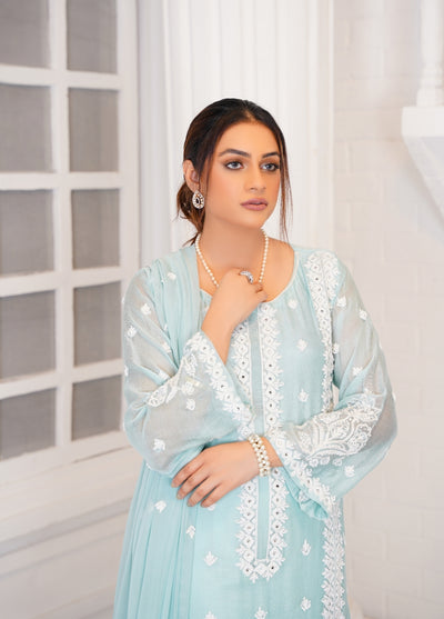 Anayra Amal Pret Embroidered Khaadi Net 3 Piece Suit Zeenat