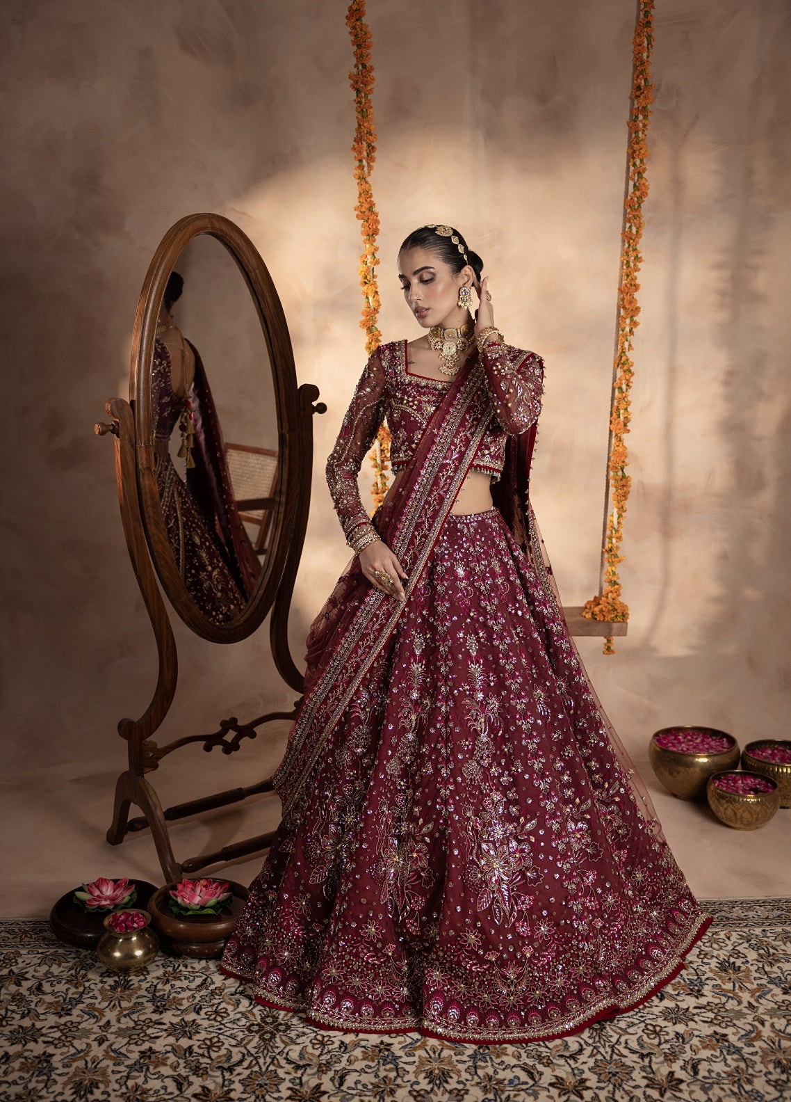 Anayra Amal Pret Embroidered Net 3 Piece Suit Uroosa