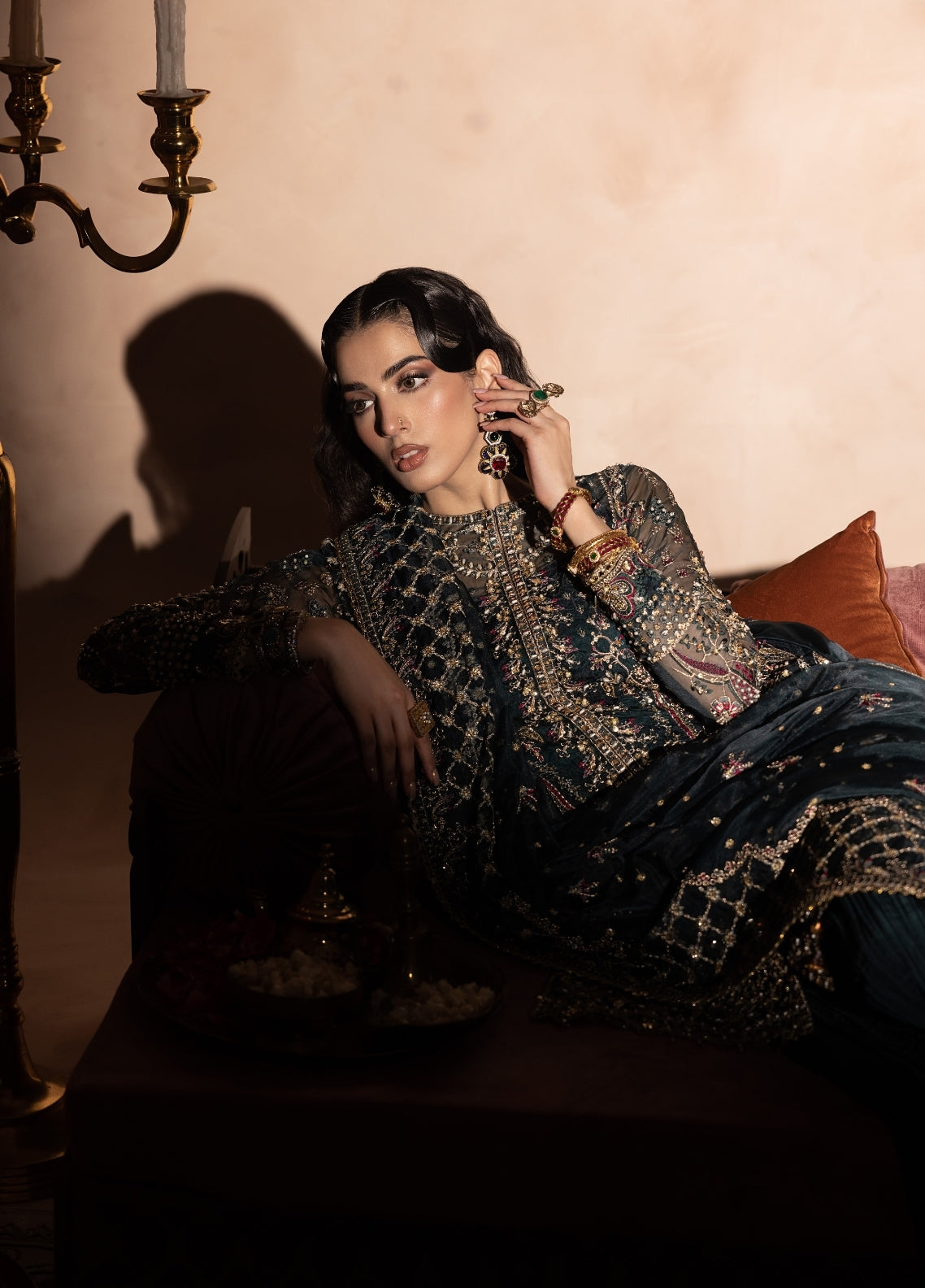 Anayra Amal Pret Embroidered Organza 3 Piece Suit Shehnai