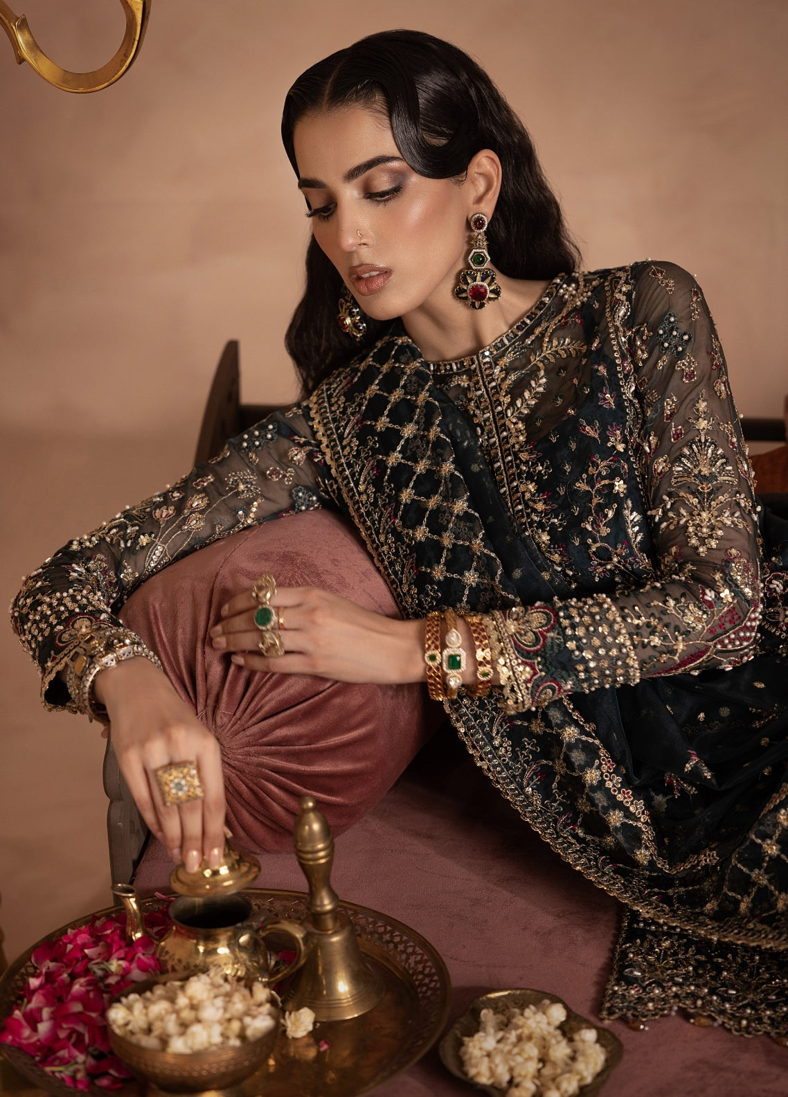 Anayra Amal Pret Embroidered Organza 3 Piece Suit Shehnai