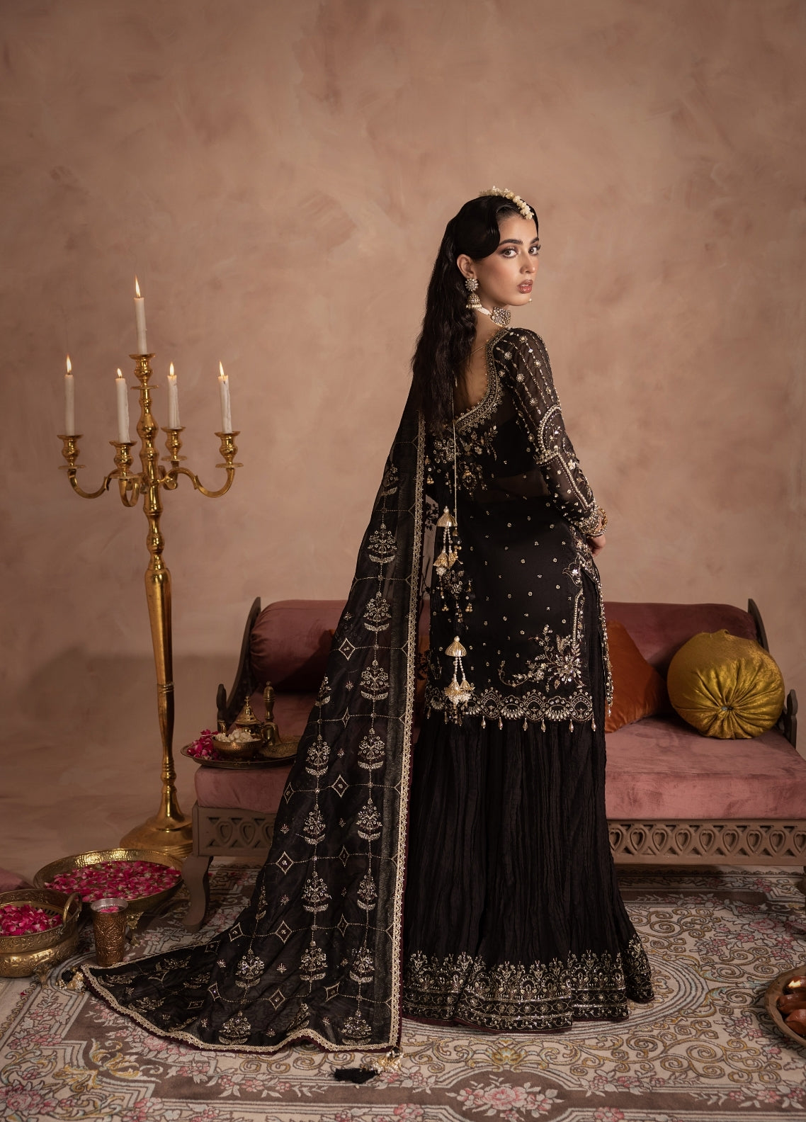 Anayra Amal Pret Embroidered Organza 3 Piece Suit Zahab