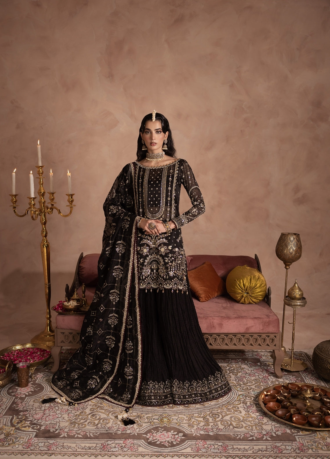 Anayra Amal Pret Embroidered Organza 3 Piece Suit Zahab