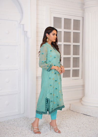 Anayra Amal Pret Embroidered Zari Net 2 Piece Suit Khwab