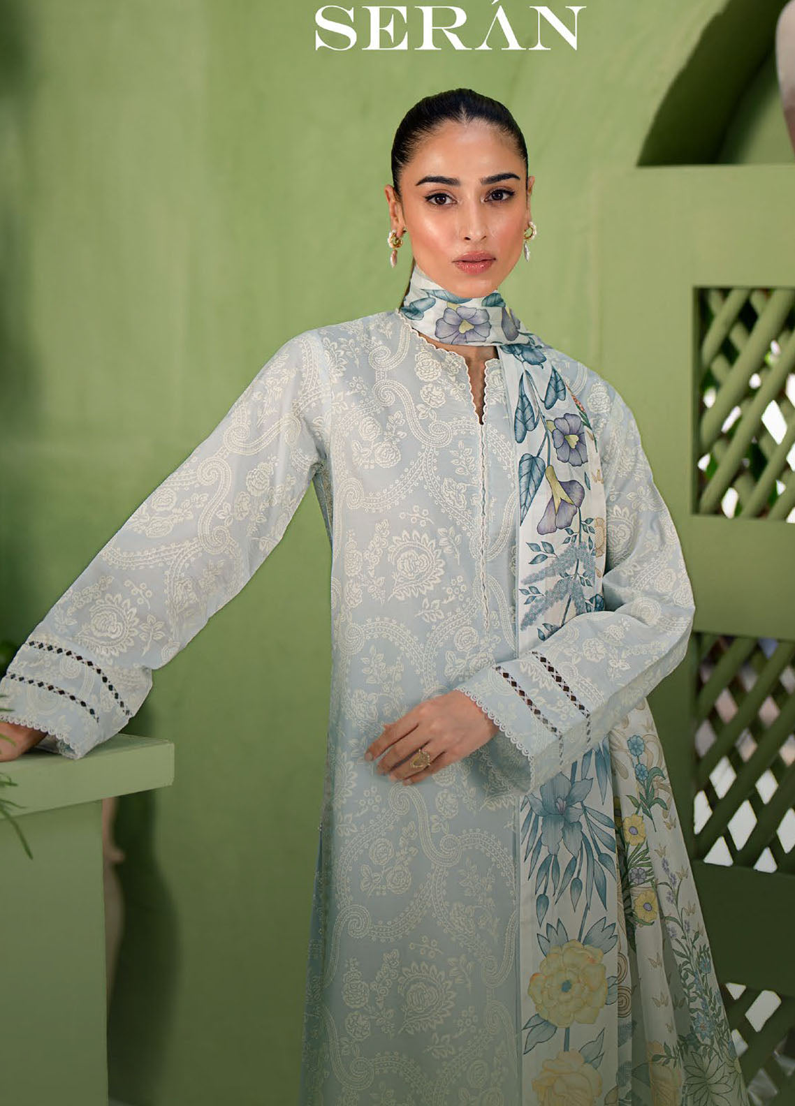 Artisan by Seran Unstitched Lawn Spring Summer Collection 2025 D-05 Glace