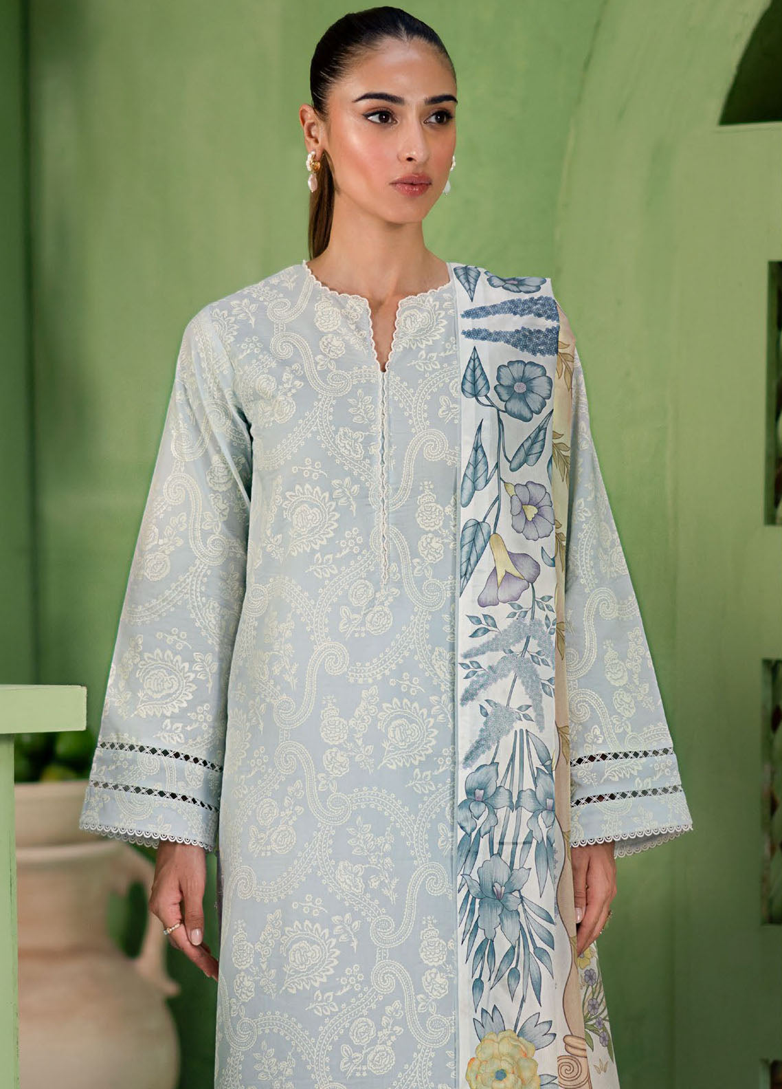 Artisan by Seran Unstitched Lawn Spring Summer Collection 2025 D-05 Glace