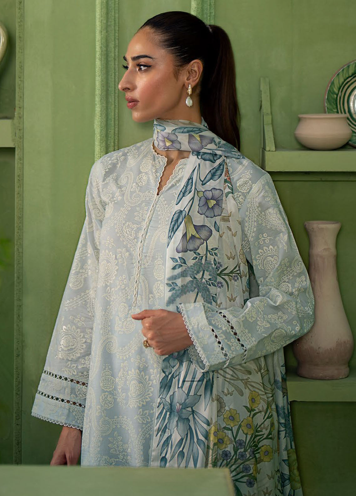 Artisan by Seran Unstitched Lawn Spring Summer Collection 2025 D-05 Glace