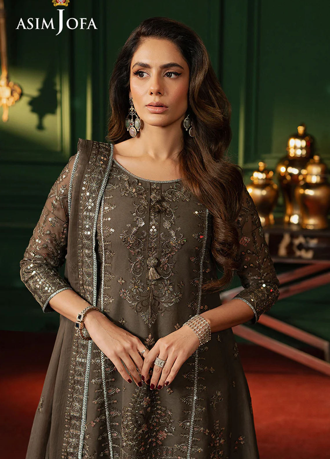 Asim Jofa Embroidered Chiffon Suits Unstitched 3 Piece AJPF-21