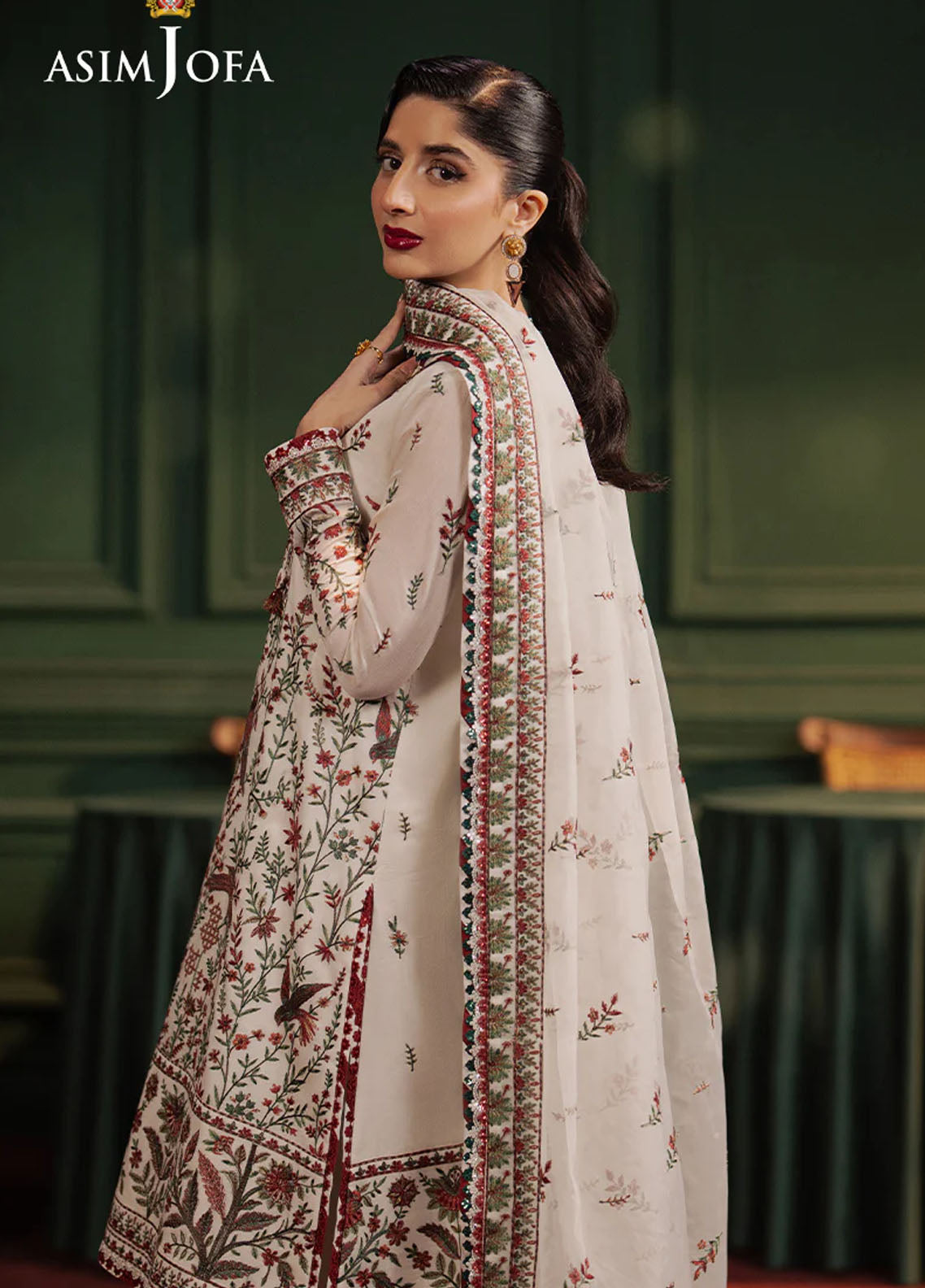 Asim Jofa Embroidered Cotton Net Suits Unstitched 3 Piece AJPF-30