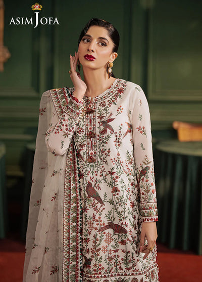 Asim Jofa Embroidered Cotton Net Suits Unstitched 3 Piece AJPF-30