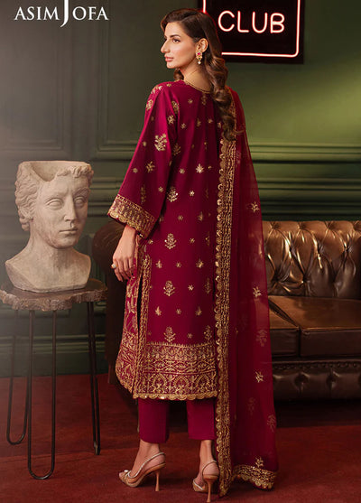 Asim Jofa Embroidered Lawn Silk Suits Unstitched 3 Piece AJPF-13