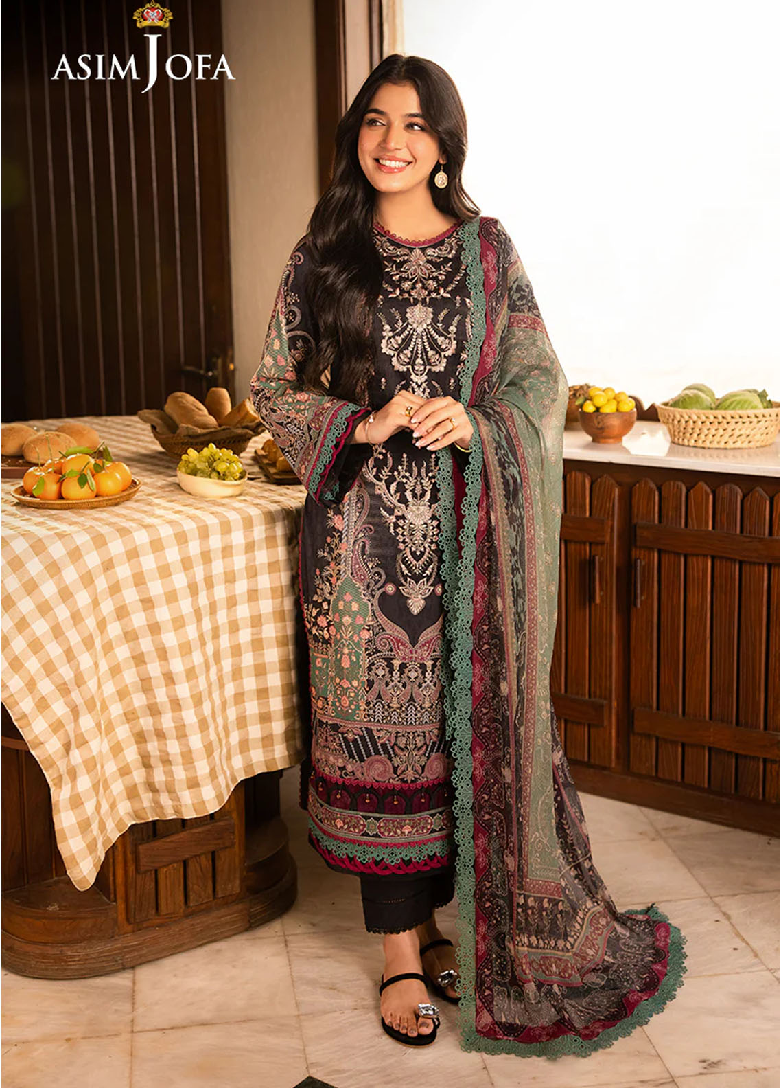 Asim Jofa Embroidered Lawn Suits Unstitched 3 Piece AJUBJ-03