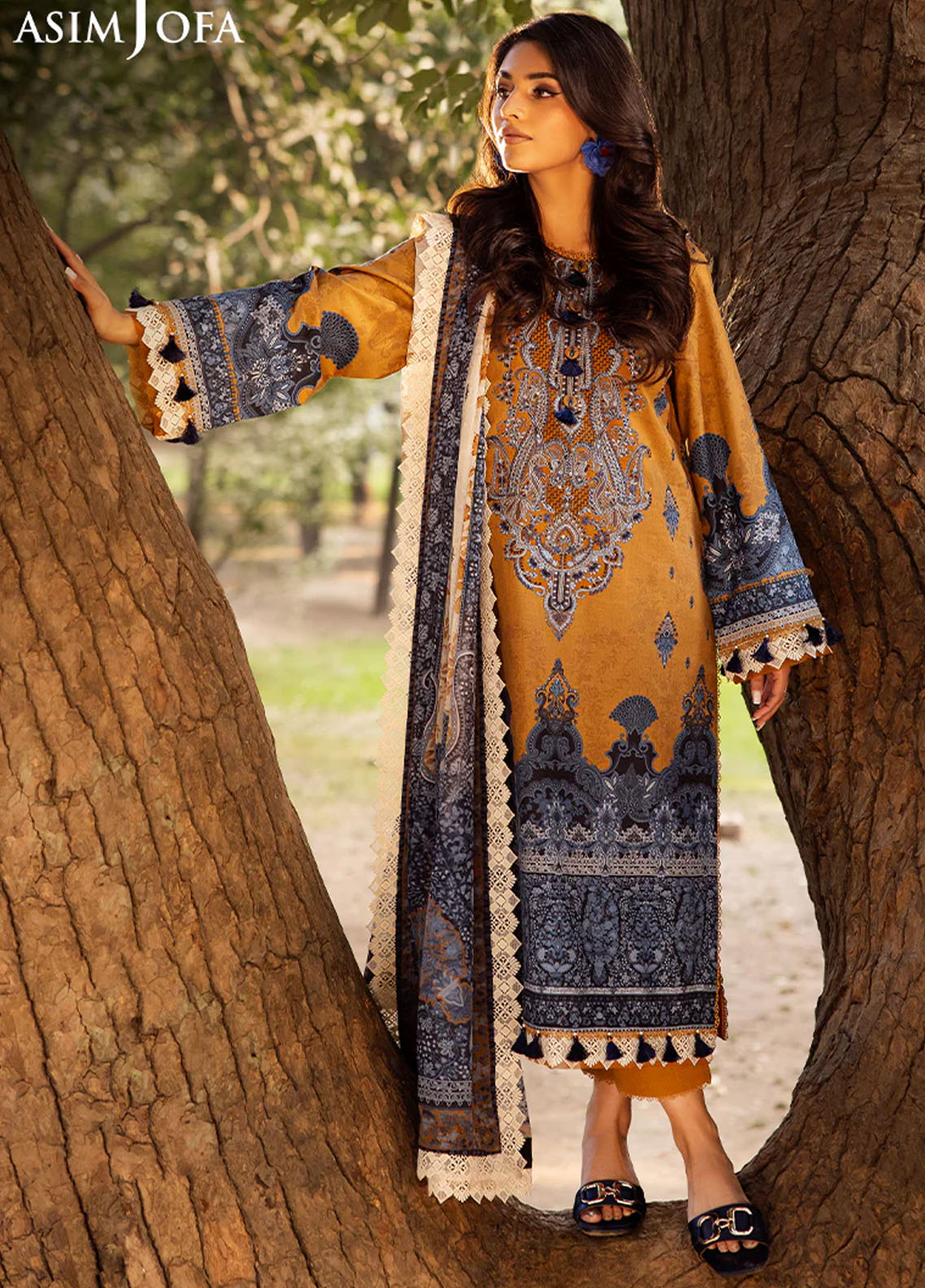 Asim Jofa Embroidered Lawn Suits Unstitched 3 Piece AJUBJ-10