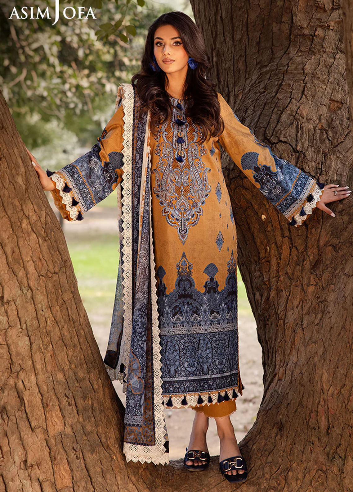 Asim Jofa Embroidered Lawn Suits Unstitched 3 Piece AJUBJ-10