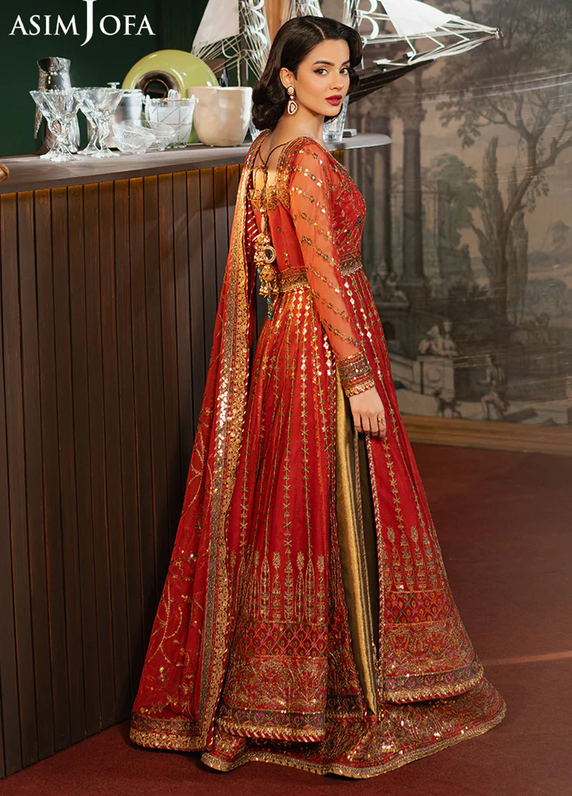 Asim Jofa Embroidered Net Suits Unstitched 3 Piece AJPF-32