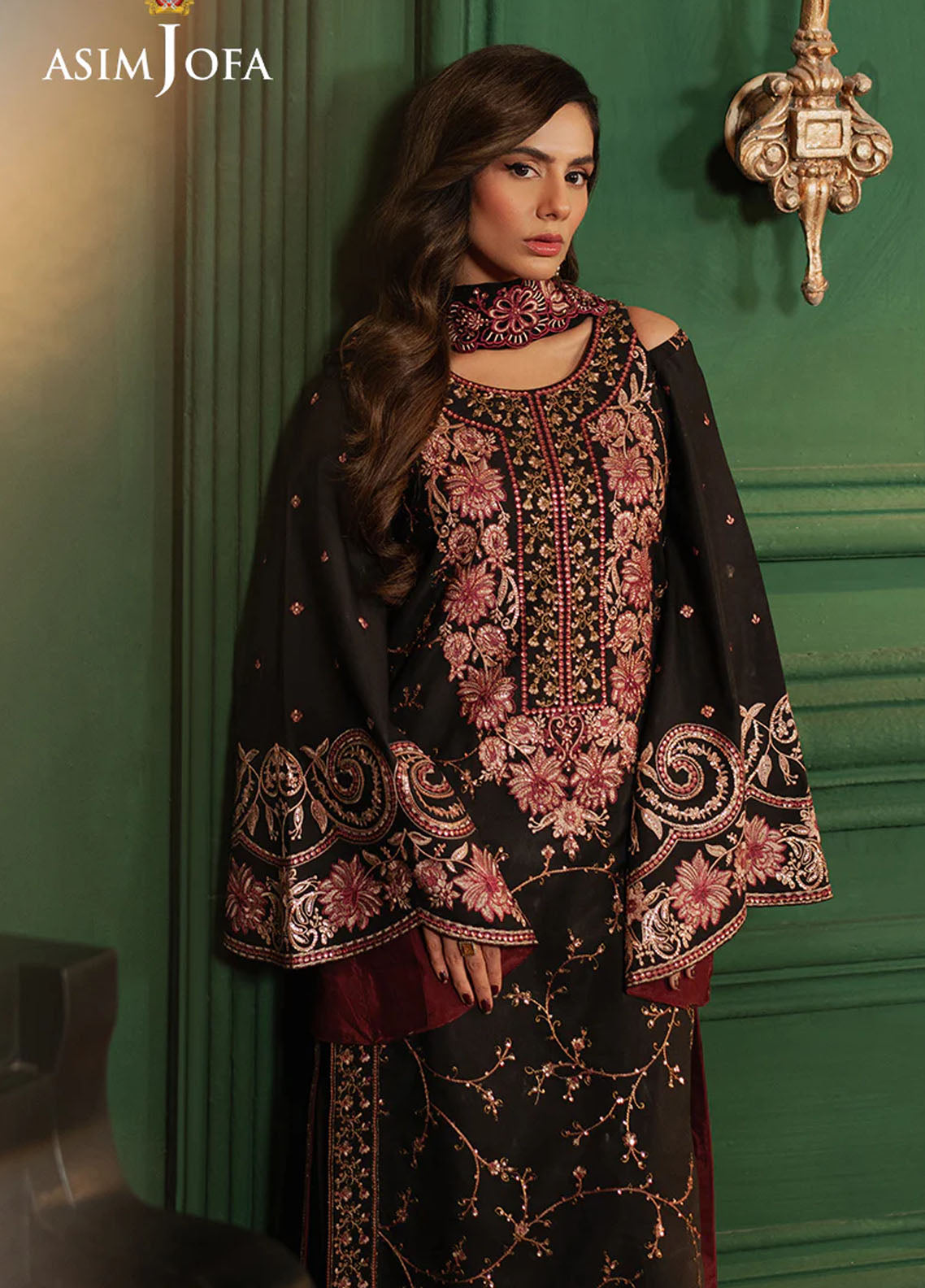 Asim Jofa Embroidered Silk Suits Unstitched 3 Piece AJPF-19