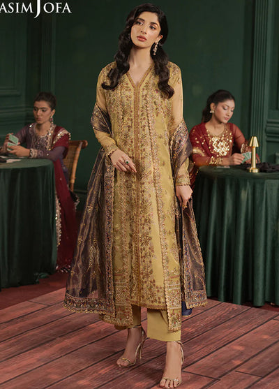 Asim Jofa Embroidered Zari Net Suits Unstitched 3 Piece AJPF-26