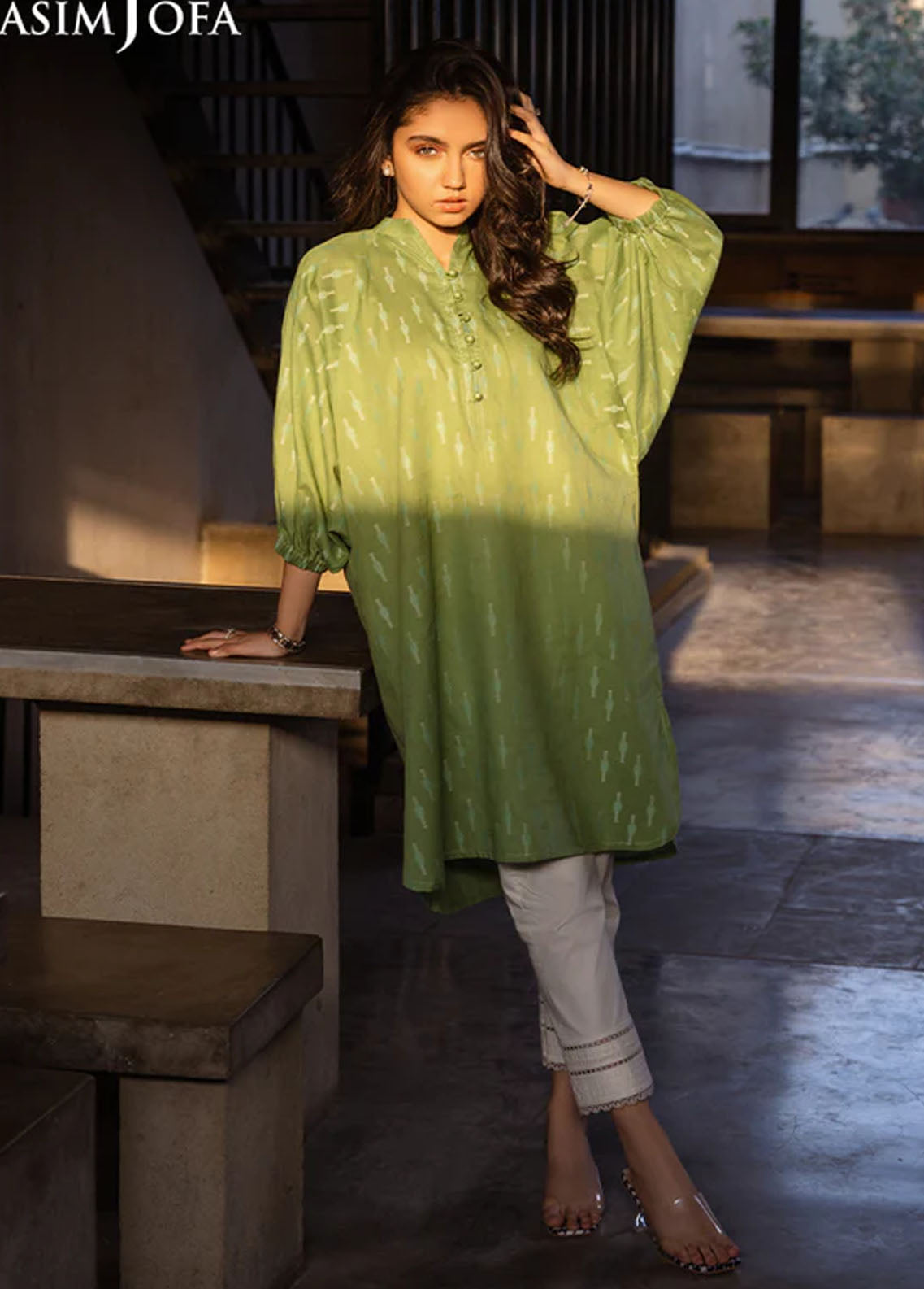 Asim Jofa Pret Casual Jacquard Kurti AJ24E AJPB-09