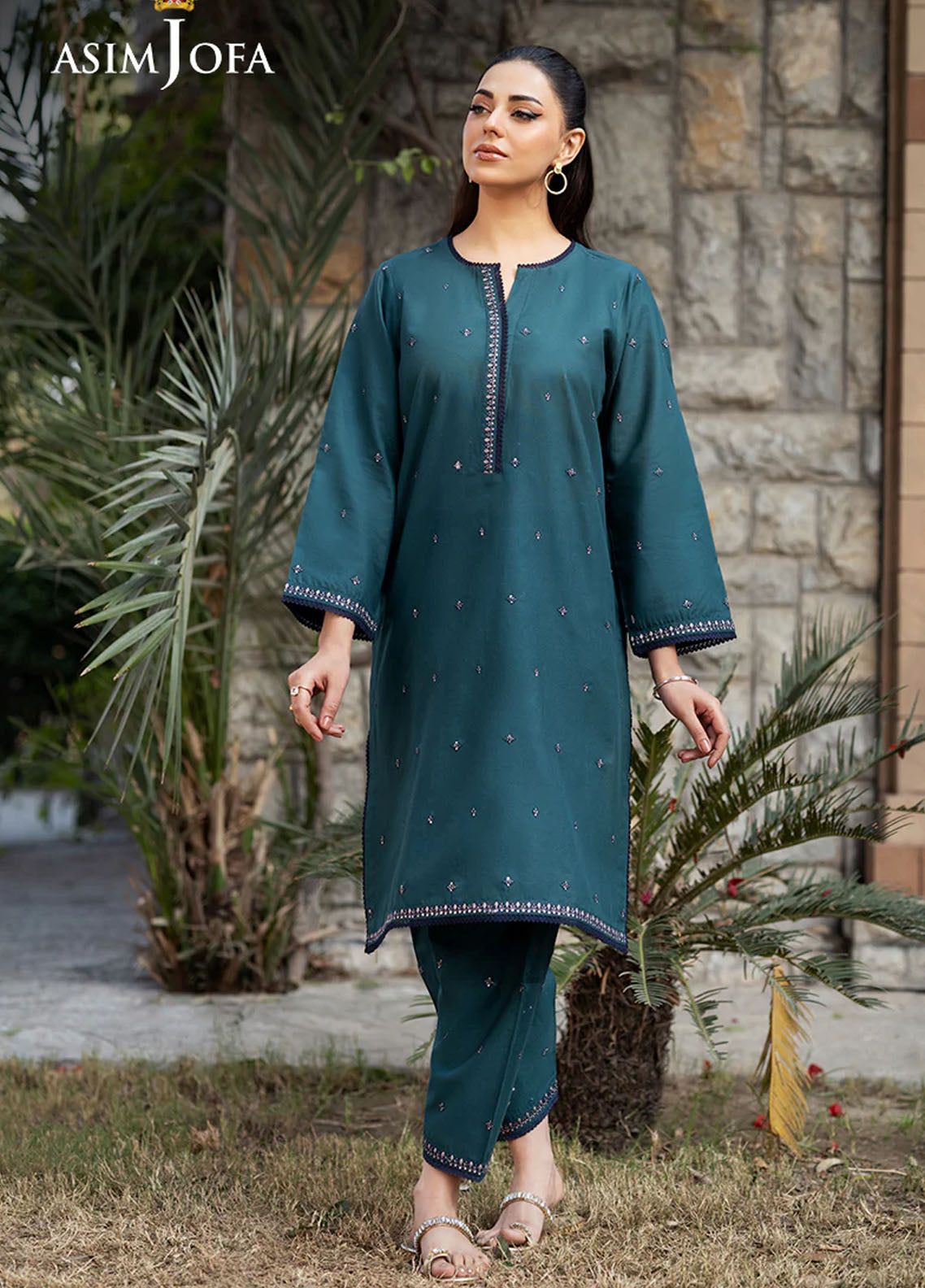 Asim Jofa Pret Embroidered Cambric 2 Piece Suit AJPB-93