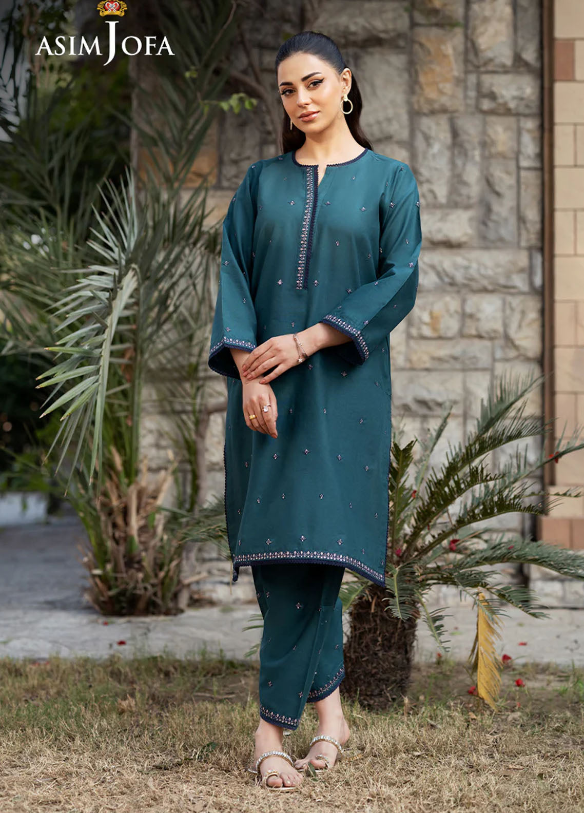 Asim Jofa Pret Embroidered Cambric 2 Piece Suit AJPB-93