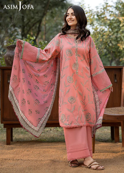 Asim Jofa Pret Embroidered Cambric 3 Piece Suit AJPB-119