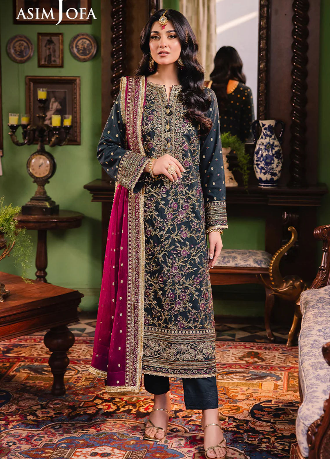 Afsanay Pret by Asim Jofa Embroidered Twisted Lawn 3 Piece Suit AJLP-01