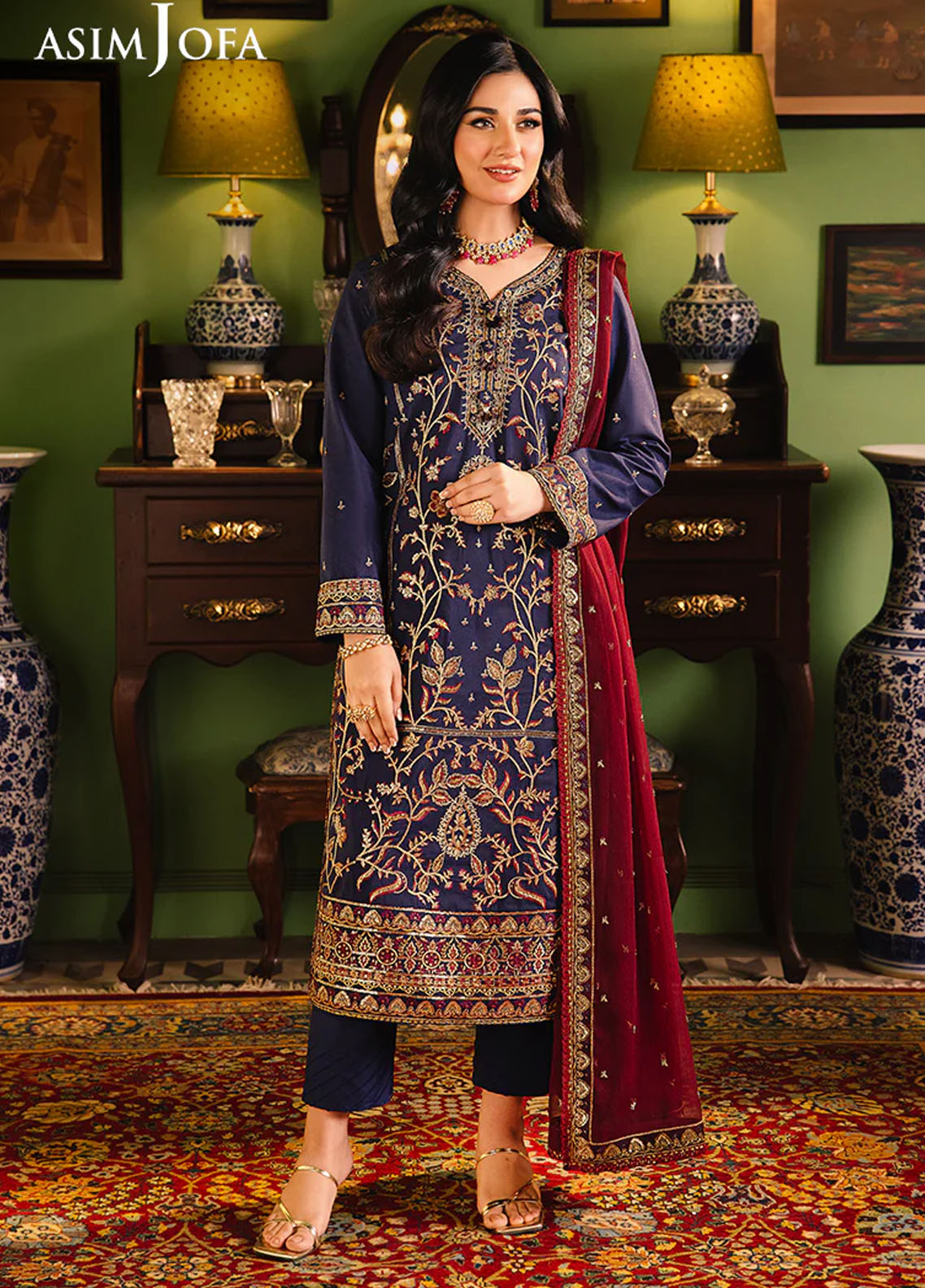 Afsanay Pret by Asim Jofa Embroidered Twisted Lawn 3 Piece Suit AJLP-02