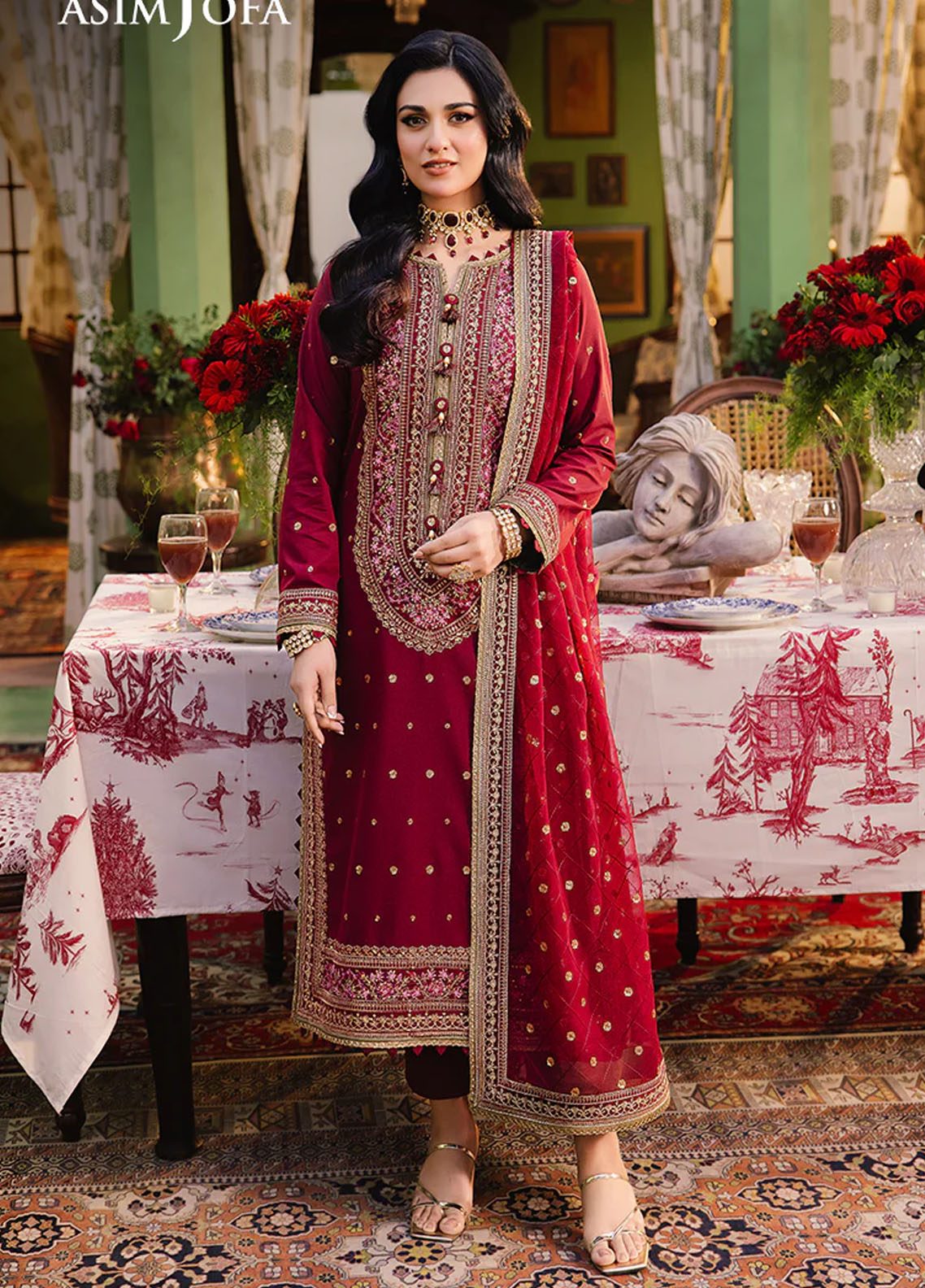 Afsanay Pret by Asim Jofa Embroidered Twisted Lawn 3 Piece Suit AJLP-06