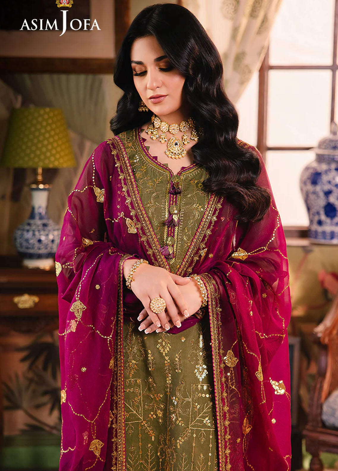 Afsanay Pret by Asim Jofa Embroidered Twisted Lawn 3 Piece Suit AJLP-08